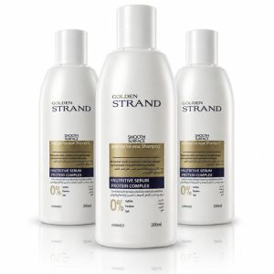 GOLDEN-STRAND-shampoo-200ml-3pcs عرض التوفير: 3 عبوات بلسم جولدن ستراند المتكامل لترميم الشعر - 200 مل - خالي من السلفات والبارابين والأملاح - غني بزبدة الشيا ومركب البروتين لنعومة ولمعان يدوم 3 أيام للشعر والتالف.