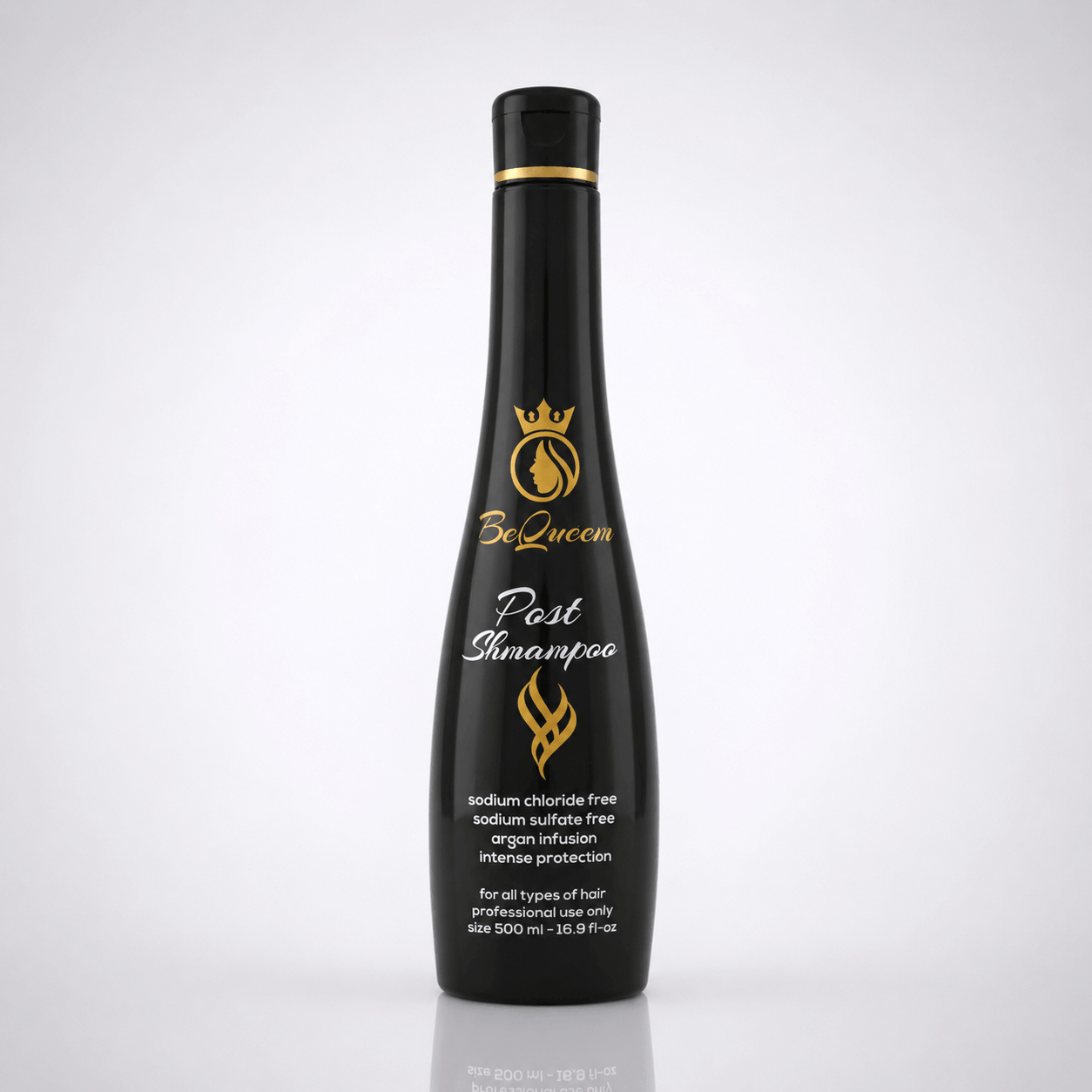Be Queen-shampoo-500ml بي كوين شامبو للعناية بعد البروتين والكيراتين - 500 مل - خالي من السلفات والأملاح والبارابين - غني بالأرجان لحماية فائقة وتمديد مفعول جلسات الفرد والترميم لجميع أنواع الشعر. - الصورة 1