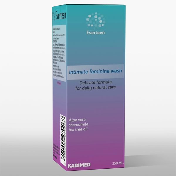 غسول ومُرطب إيفرتين (EVERTEEN) للمناطق الحساسة - 250 مل - تركيبة طبيعية غنية بالصبار والكاموميل وزيت شجرة الشاي للعناية اليومية، الحماية من الروائح والتهيج، والحفاظ على توازن الـ pH.