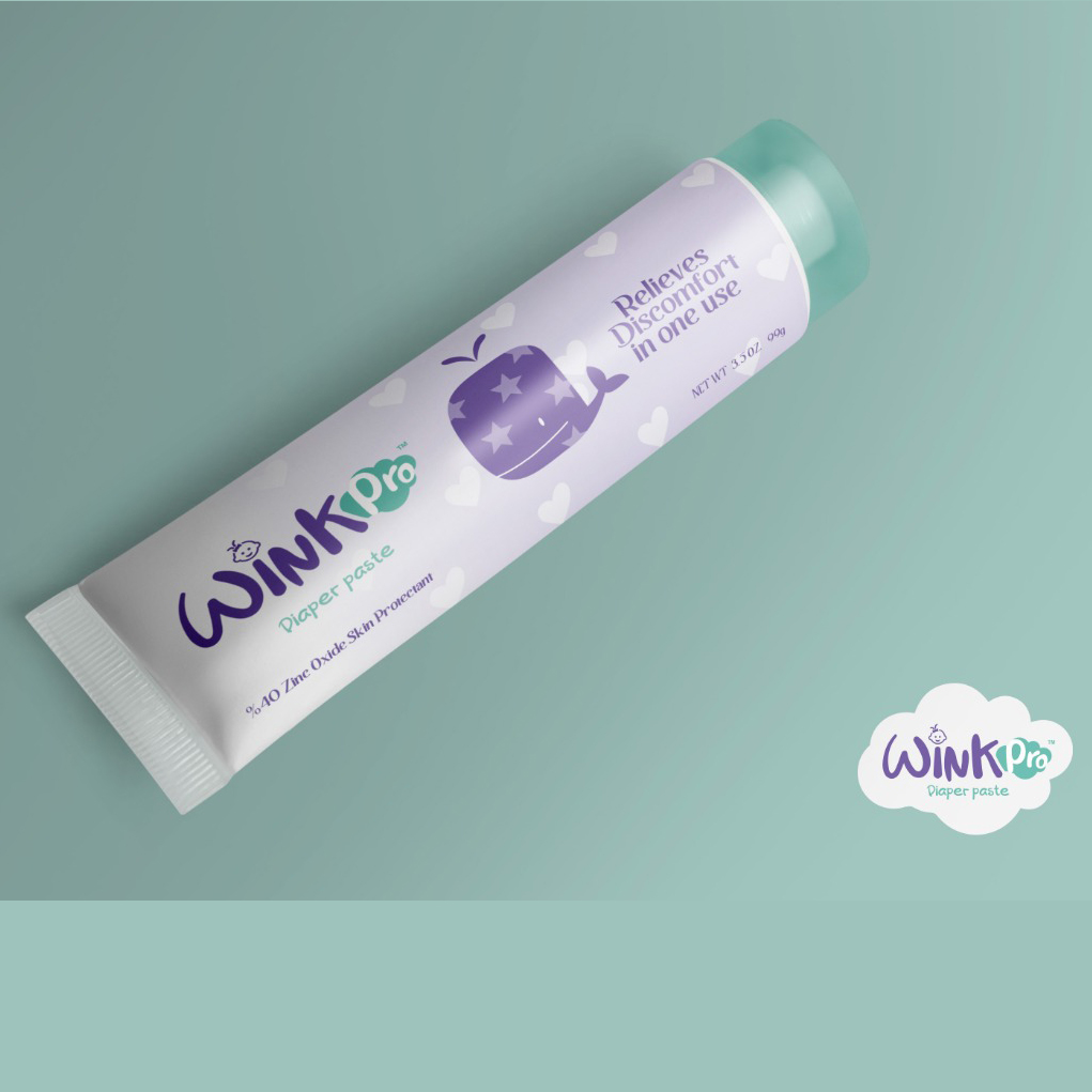 wink-pro-1280 كريم وينك برو لعلاج والوقاية من تسلخات الحفاض للأطفال - 30 جرام - بتركيز 40% أكسيد الزنك لحماية فائقة وتسكين فوري للألم والتهاب البشرة من أول استخدام. - الصورة 1