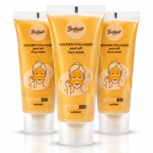 BRILLIANT-TOUCH-peel-off-mask-gold-3pcs عرض التوفير الثلاثي: 3 عبوات ماسك الذهب والكولاجين من بريليانت تاتش - 50 مل للواحدة - قناع تقشير (Peel-Off) لشد الوجه، إزالة الرؤوس السوداء وتفتيح البشرة لنضارة ملكية فورية.