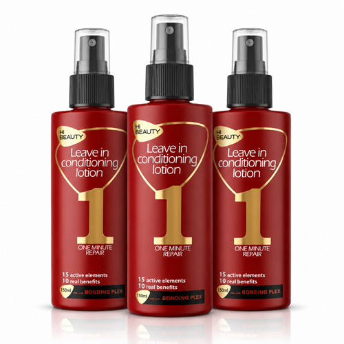 HI-BEAUTY-leave-in-150ml-3pcs- عرض التوفير: 3 عبوات بخاخ هاي بيوتي الكريمي لإصلاح وترميم الشعر في دقيقة واحدة - 150 مل للواحدة - بتقنية بوند بليكس و15 عنصراً فعالاً لفك التشابك، الحماية من الحرارة، ومنح الشعر نعومة ولمعان الحرير.