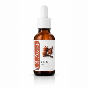 OLAVEE-clove-oil زيت قرنفل أولافي الطبيعي المركز 30 مل - مستخلص بالتقطير بالبخار لتسكين فوري لآلام الأسنان واللثة، تحفيز نمو وتكثيف الشعر، وعلاج شوائب البشرة - نقي 100% بتركيبة احترافية مع قطارة دقيقة.