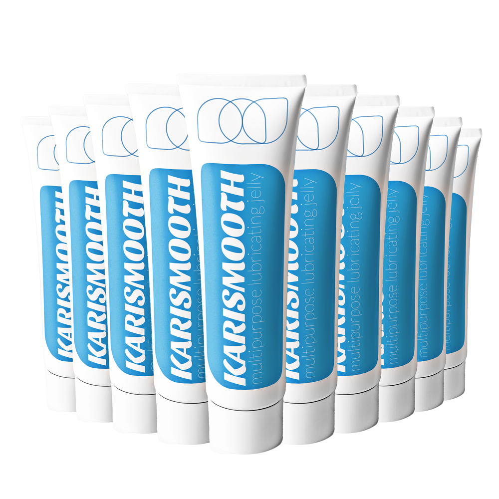 Karismooth-lube-gel-10P كاريسموث جل مزلق طبي وحميمي عالي الجودة - 10 عبوات 100 مل - تركيبة مائية غير دهنية ومتعادل pH مع خلاصة الصبار - للاستخدام الشخصي والمتخصصين لضمان أقصى درجات السلاسة والراحة التامة. - الصورة 1